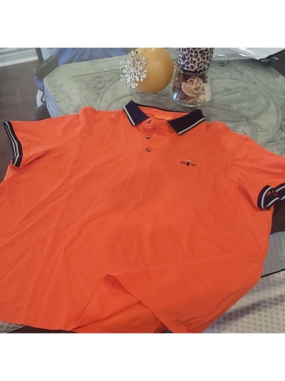 𝅺biemlfdkk Orange Polo Golf Shirt New Xxl